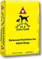 Valu pak dog food clearance blue bag